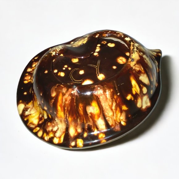 Art Pottery Ceramic Glazed Ashtray Vintage 1980s Handmade Signed Brown Speckled - Picture 3 of 6